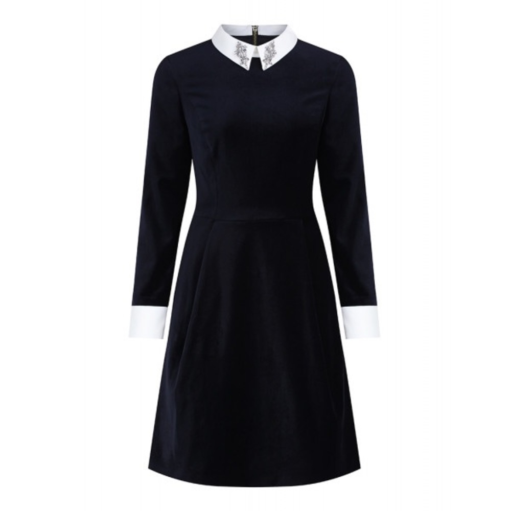 NWT Ted Baker Cheryll Navy Blue Velvet Dress